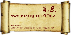 Martiniczky Eufémia névjegykártya